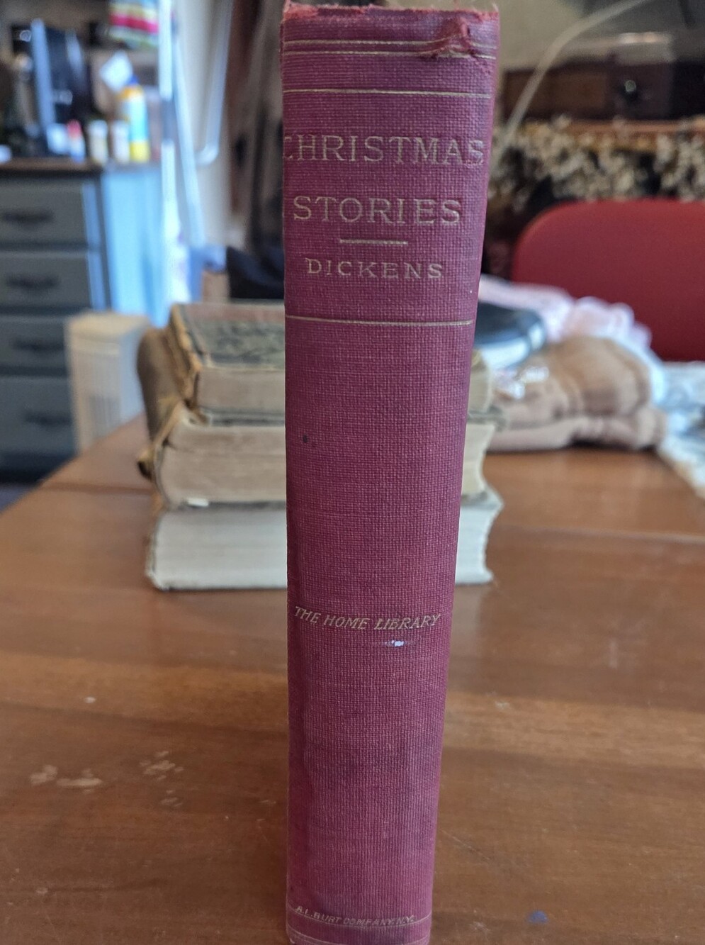 Clothbound 'Christmas Stories' by Dickens - Deep Red Decorative Book